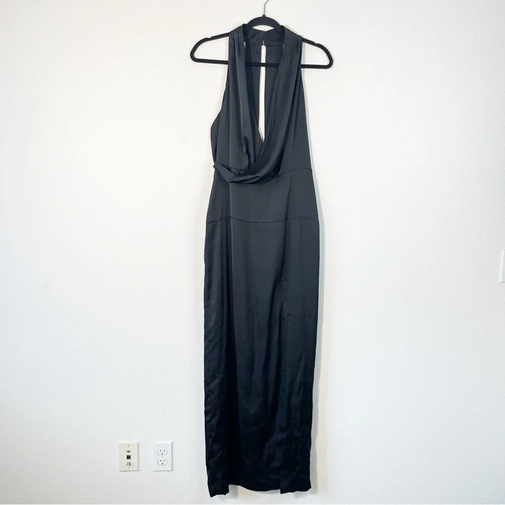 Keepsake The Label Hold Back Maxi Black Dress Size Large Feminine Glam Party